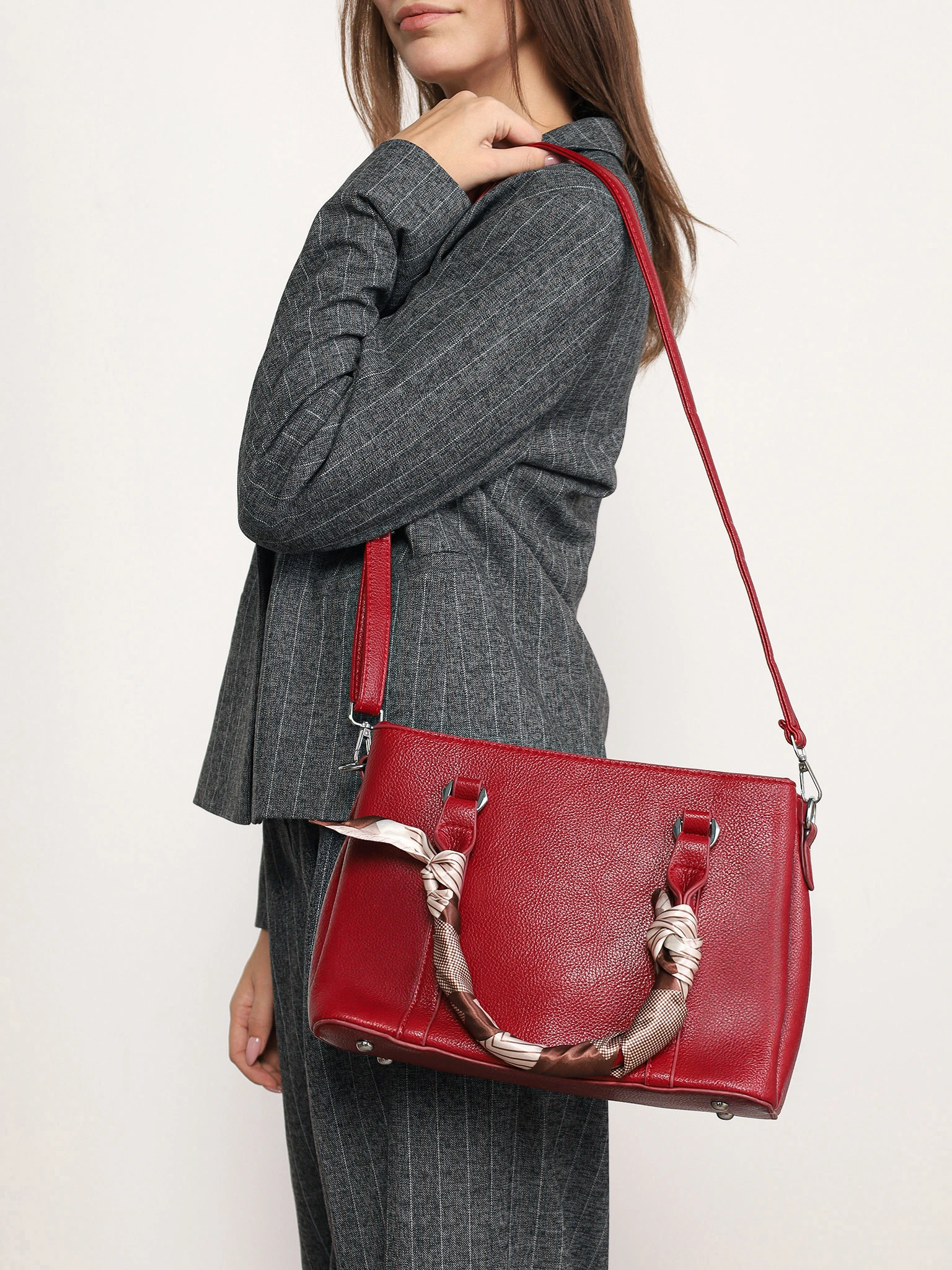 Сумка-тоут с декоративным платком в ассортименте